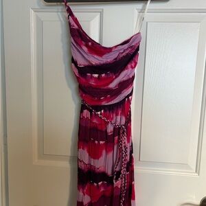Tart One Shoulder Dress in Pink and Purple